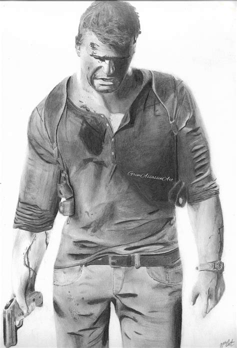 Nathan Drake Uncharted 4 / Graphite Print Pencil Drawing - Etsy