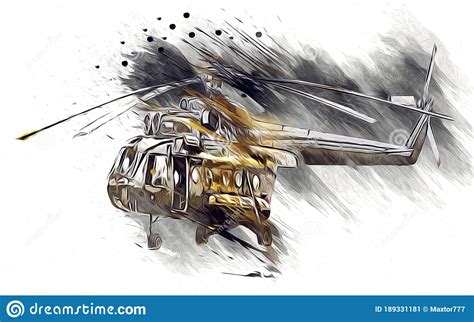 Helicopter. Drawing Worksheet. Cartoon Vector | CartoonDealer.com #75234125