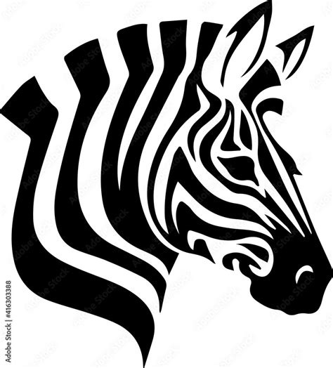 Vetor de Zebra head logo vector illustration. Front view silhouette ...