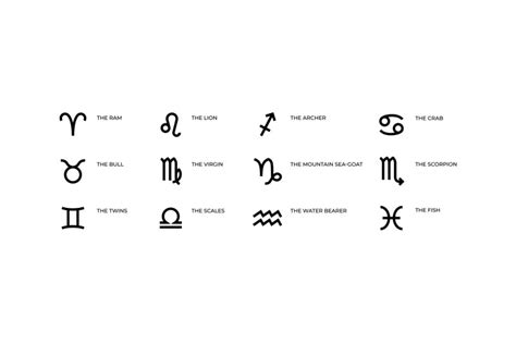 Zodiac signs. Astrology and horoscope black symbols. Astrological cale ...