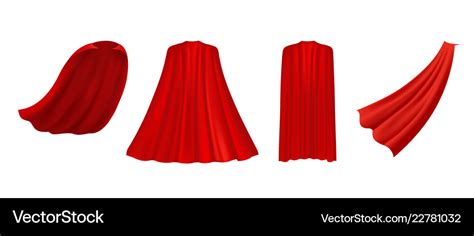 Superhero red cape in different positions front Vector Image