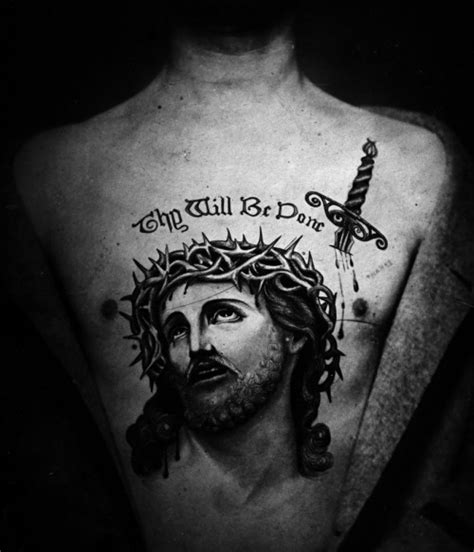 Jesus On Cross Tattoo Chest