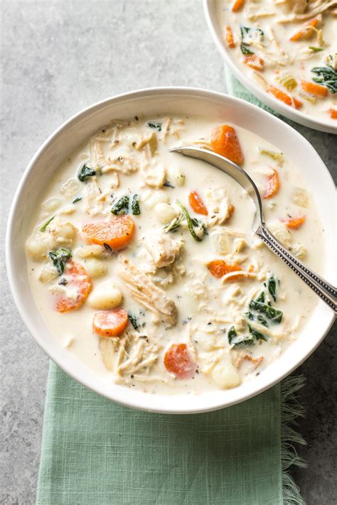 Creamy Crockpot Chicken Gnocchi Soup - Nourish and Fete