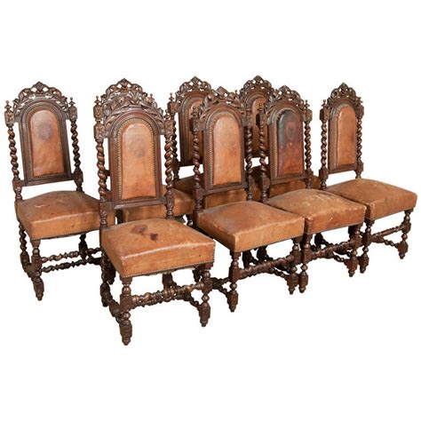 Set of Eight Antique French Renaissance Chairs at 1stdibs