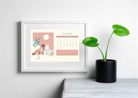 Printable 2023 Cat Calendar Digital 2023 Calendar Cat - Etsy