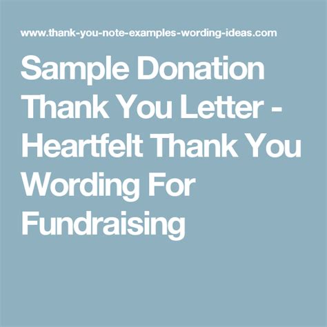 Sample Donation Thank You Letter - Heartfelt Thank You Wording For ...