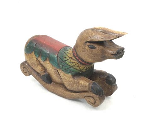 Lot - Carved Folk Art Animal