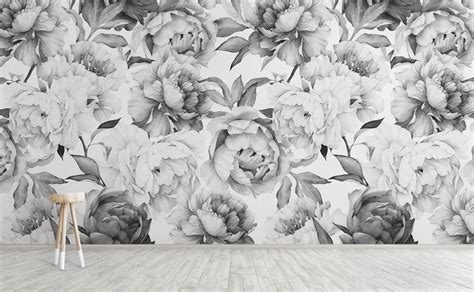 Floral pattern Wallpaper,Nursery Wallpaper Removable Wallpaper Wall Mural Floral Wallpaper Peel ...