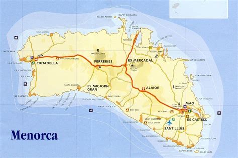 Map of Minorca Island