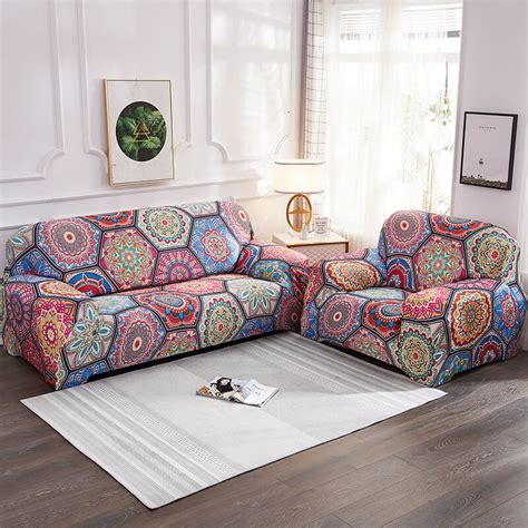 Bohemian Sofa Covers Stretch Boho Couch Cover Colorful Slip Covers for ...