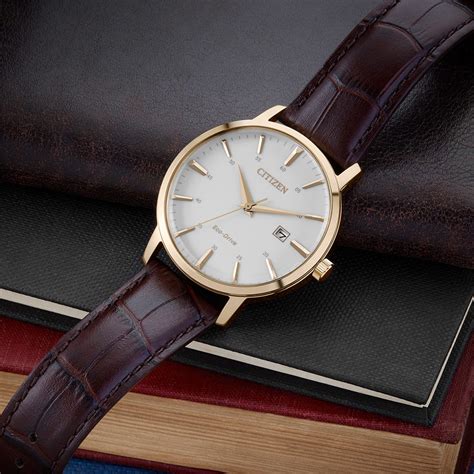 Citizen Classic Gold Tone Men's Leather Strap Watch BM7463-12A