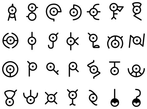 Unown Alphabet by acer-v on DeviantArt