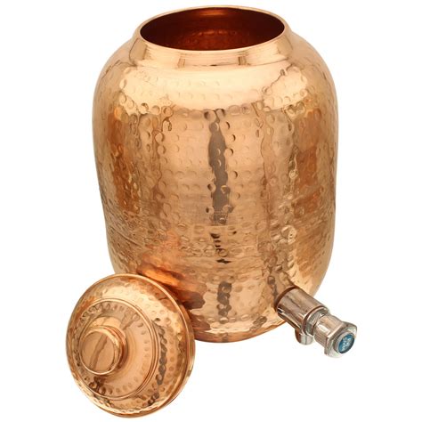 Hammered Copper Water Dispenser with Tap 5 LTR - Welcome To Ruskit Craft