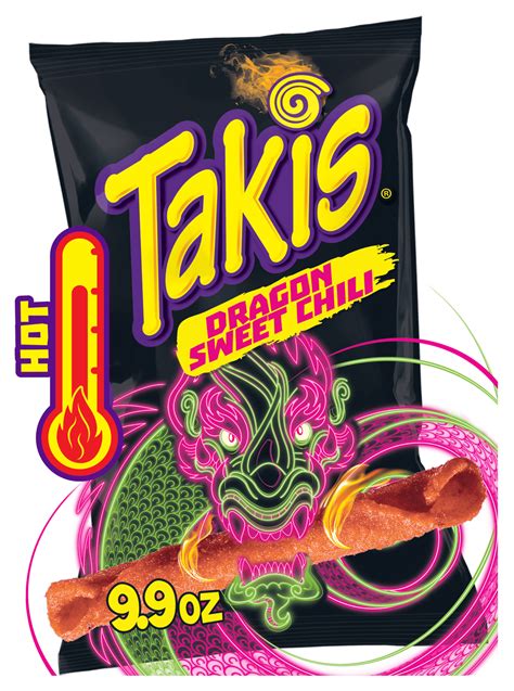 Takis Dragon Sweet Chili 9.9 oz Sharing Size Bag, Spicy Sweet Chili Pepper Rolled Tortilla Chips ...