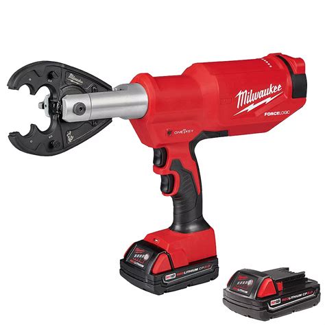 Milwaukee Tool M18 18V Lithium-Ion Cordless FORCE LOGIC 6-Ton Pistol Utility Crimping Kit ...