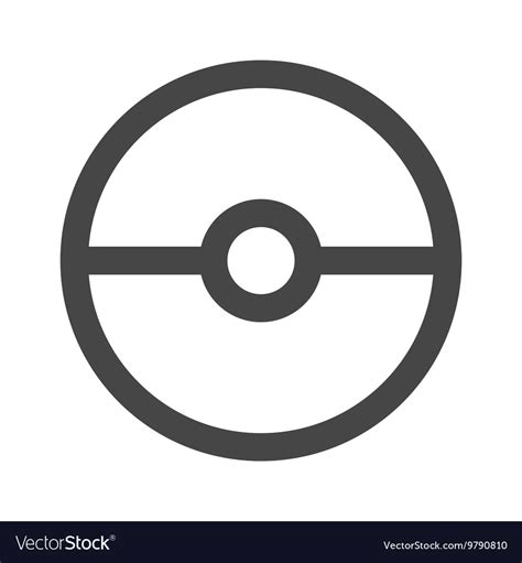 Pokeball icon in gray color Royalty Free Vector Image