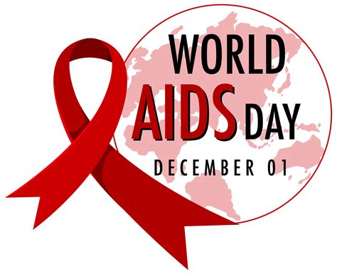 World AIDS Day logo or banner with red ribbon on world map bcakground 1436734 Vector Art at Vecteezy