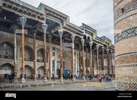 Bolo Khaouz, Bukhara, Uzbekistan, cloudy, architecture, city, colourful, columns, history ...