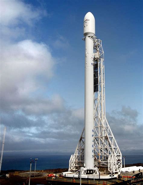 SpaceX Falcon 9 Rocket V 1.1 - An upgraded SpaceX Falcon 9 rocket stands poised to launch from ...