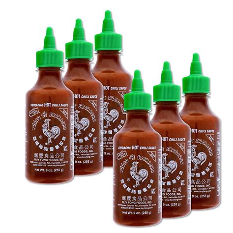 Buy Sriracha Sauce Huy Fong Foods 6 Pack ~ 9 oz Sriracha Sauce Bottles ...