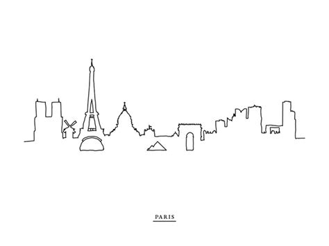 Paris Skyline Drawing at PaintingValley.com | Explore collection of ...