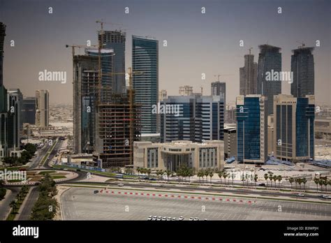 Doha Corniche Skyline Middle East Arabian Gulf Stock Photo - Alamy