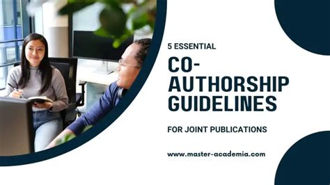 Co-authorship guidelines to successfully co-author a scientific paper ...