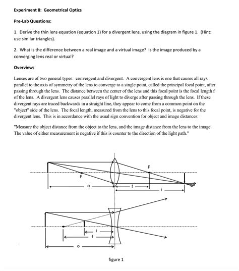 Solved 1. Derive the thin lens equation (equation 1) for a | Chegg.com