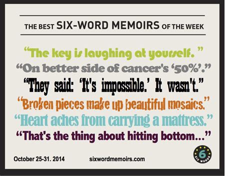 “The Key is Laughing at Yourself.” The Best Six-Word Memoirs of the Week – Six-Word Memoirs