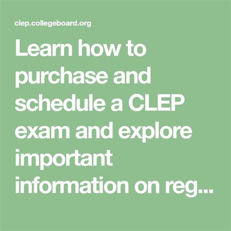 Learn how to purchase and schedule a CLEP exam and explore important ...