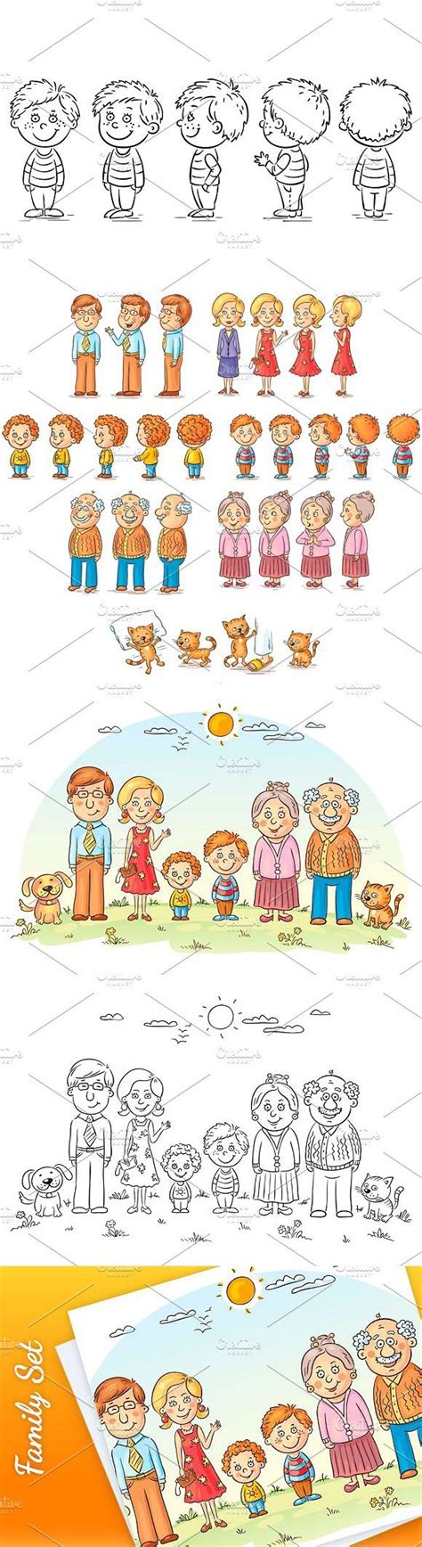 Stick family svg png pdf clipart | Family cartoon, Stick family, Happy cartoon