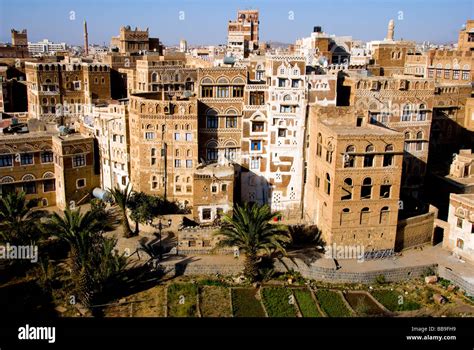 Yemen, Sanaa, ancient arab city, traditional architecture Stock Photo ...