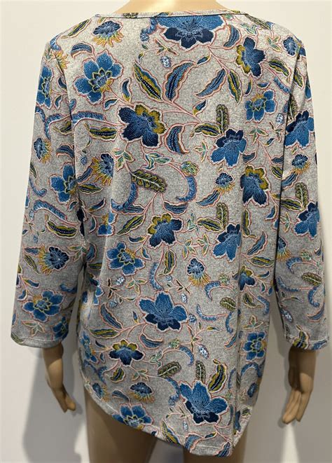 Suzanne Grae Women Size Large 14 Long Sleeve Floral Print Top BNWOT NEW ...