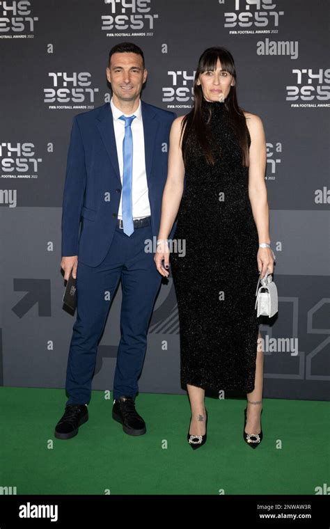 Lionel Scaloni and his wife arrive at the Best FIFA Football Awards ceremony, on February 27 ...