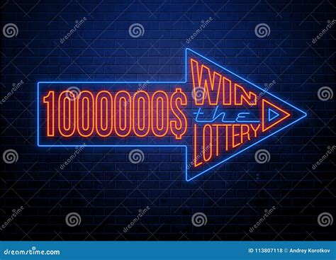 Win the Lottery Neon Glowing Sign Stock Vector - Illustration of game ...