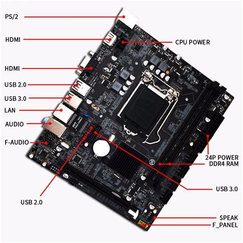 H110 LGA 1151 Mainboard Motherboard for Intel LGA 1151 Socket SATA 6Gb/s USB 3.0 Gaming DDR4 ...