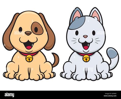 Vector illustration of Cartoon Cat and Dog Stock Vector Image & Art - Alamy