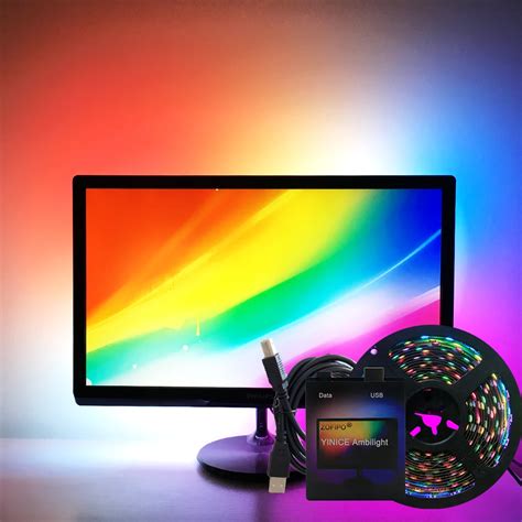 easy DIY Ambilight RGB WS2812B LED Strip Full set TV Desktop PC Screen monitor DreamScreen ...