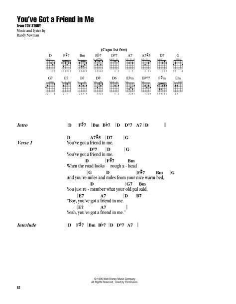 You've Got A Friend In Me (from Toy Story) by Randy Newman Sheet Music for Guitar Chords/Lyrics ...