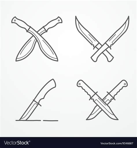 Combat crossed knife logo Royalty Free Vector Image