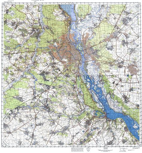 Large detailed topographical map of Kiev city in russian | Kiev | Ukraine | Europe | Mapsland ...