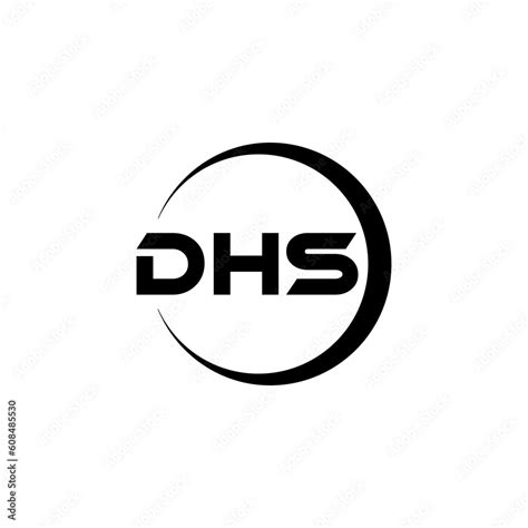 DHS letter logo design with white background in illustrator, cube logo ...