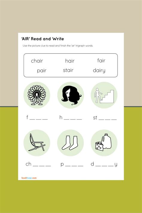 Read and Write air Words | Reading writing, Trigraph words, Phonics