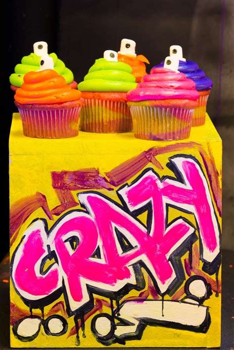 Hip-Hop Graffiti Glow-in-the-Dark Party Birthday Party Ideas | Photo 9 of 29 | Hip hop birthday ...
