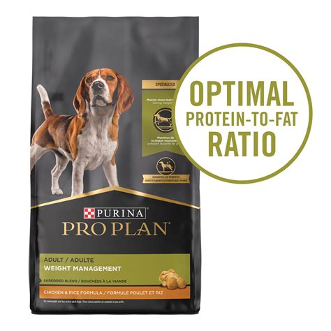 Purina Pro Plan With Probiotics, Weight Management Dry Dog Food, Shredded Blend Chicken & Rice ...