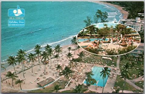 VINTAGE POSTCARD ISLA verde San Juan Puerto Rico Inn Swimming Pool Beach Resort $3.86 - PicClick