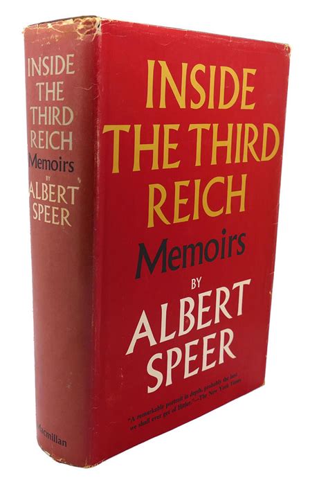 INSIDE THE THIRD REICH : Memoirs by Albert Speer - Book Club Edition; First Printing - 1969 ...