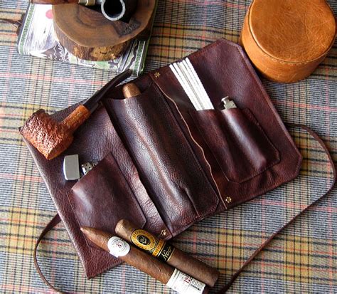 Clemens Leather Cigar Pipe & Tobacco Pouch | Etsy