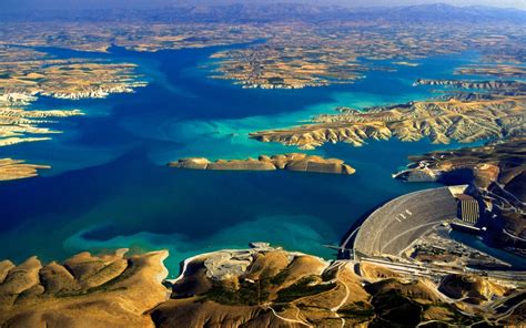 aerial, View, Blue, Dam, Hill, Lake, Landscape, Nature, Panoramas, Turkey, Water, Erial, View ...