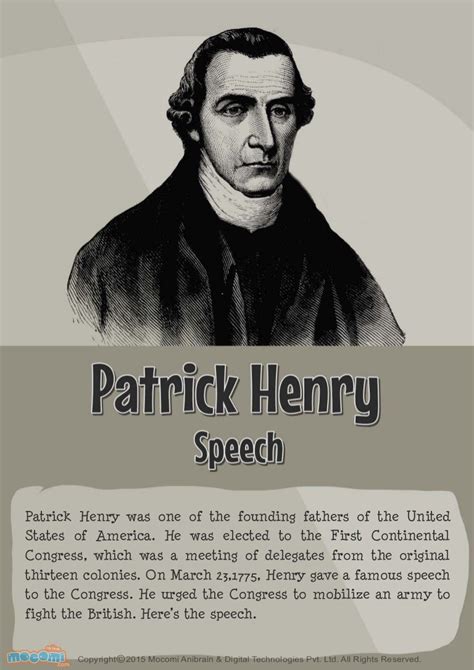 Patrick Henry Speech - Inspirational Speech – Mocomi.com